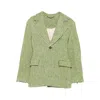 Séfr Lapel Long-sleeved Suit Jacket In Green