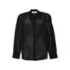 Séfr Grid-patterned Long-sleeve Shirt With Button-down Front In Black