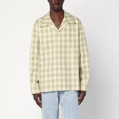 SÉFR SÉFR IGNACIO CHECK PATTERN SHIRT IN COTTON AND LINEN