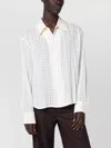 Séfr Ignacio Cotton Linen Checked Long Sleeve Shirt In White