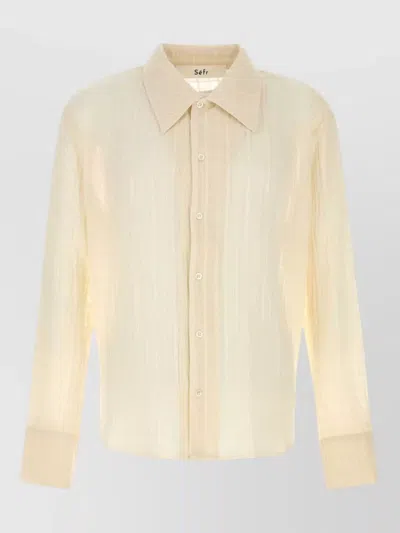 Séfr Ignacio Cotton Shirt Long Sleeves Cuffed In Neutral