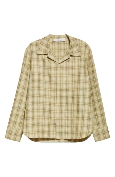 SÉFR SÉFR IGNACIO PLAID COTTON & LINEN BUTTON-UP SHIRT