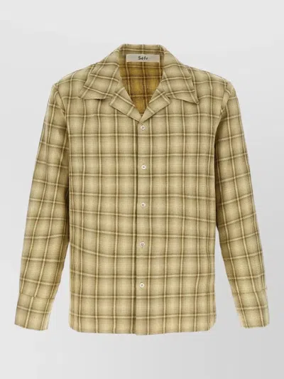 Séfr Ignacio Shirt Long Cuffed Plaid Pattern In Gold