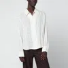 Séfr Ignacio Cotton Linen Checked Long Sleeve Shirt In White