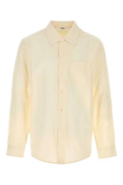 Séfr Sefr Ivory Voile Leo Shirt In Orange