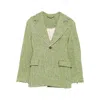 Séfr Lapel Long-sleeved Suit Jacket In Green