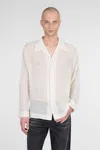 Séfr Jagou Camp-collar Open-knit Merino Wool-gauze Shirt In Beige