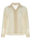 Séfr Jagou Camp-collar Open-knit Merino Wool-gauze Shirt In Multi