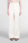 Séfr Jeans In Beige Cotton In White