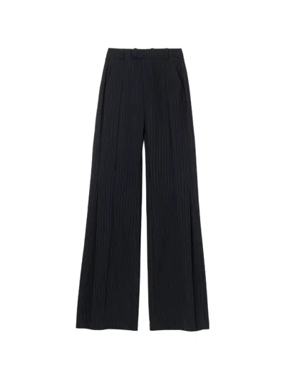 Séfr Jess Pinstripe-pattern Trousers In Blue