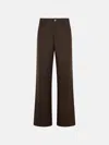 Séfr Wide-leg Wool Blend Trousers In Brown