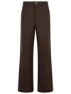 Séfr Wide-leg Wool Blend Trousers In Brown