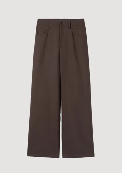 Séfr Jiro Trouser Sludge Wool In Brown