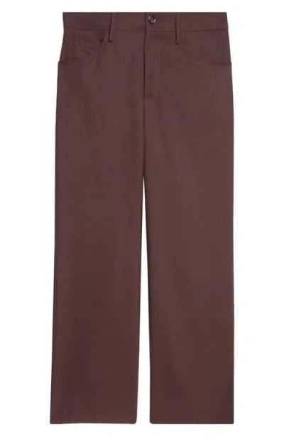 Séfr Jiro Wide-leg Twill Trousers In Brown