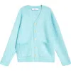 Séfr Kaito Ribbed Mohair-blend Cardigan In Turquoise Mohair