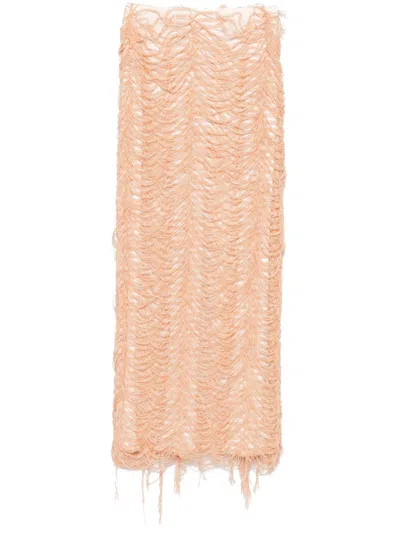 Séfr Lara Midi Skirt In Orange