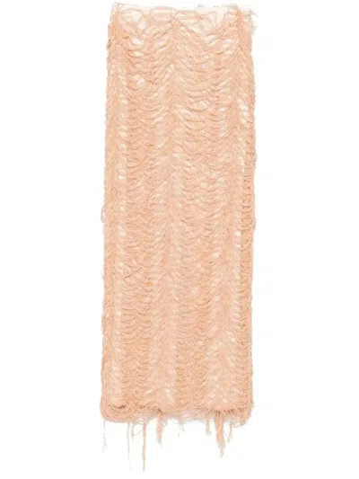 Séfr Lara Midi Skirt In Orange