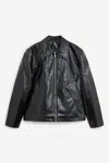 Séfr Shiny Black Zip-up Jacket In Eco-leather In Black