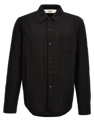 Séfr Basic Cotton Shirt In Black