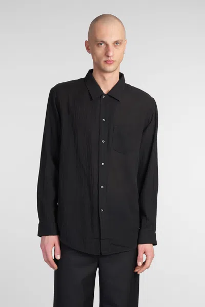 SÉFR LEO SHIRT IN BLACK COTTON
