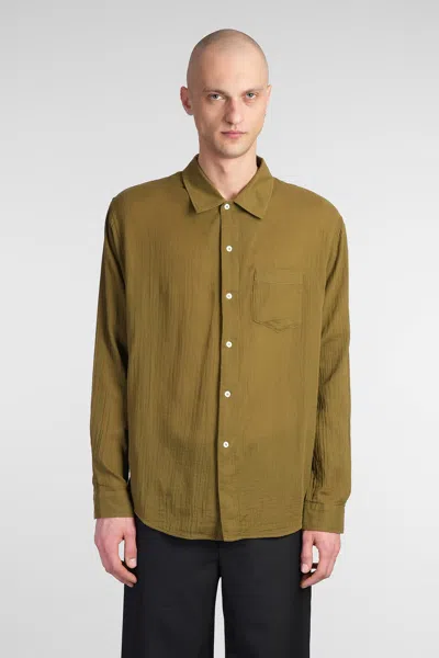 SÉFR LEO SHIRT IN GREEN COTTON