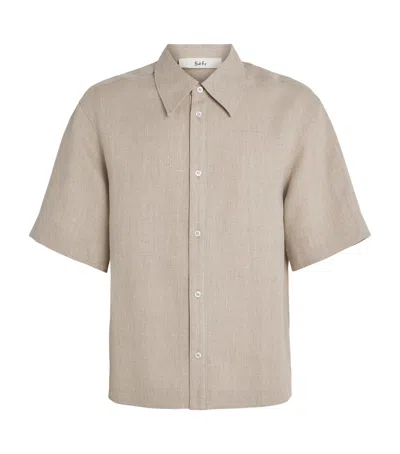 Séfr Linen Dao Short-sleeve Shirt In Silver