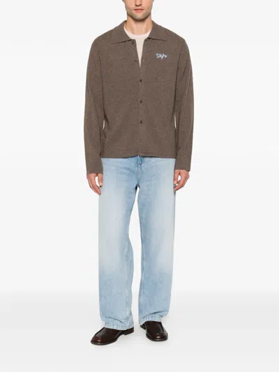 Séfr Logo-embroidered Knitted Shirt In Animal Print