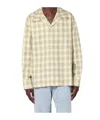 Séfr Ignacio Check Pattern Shirt In Cotton And Linen Men In Brown
