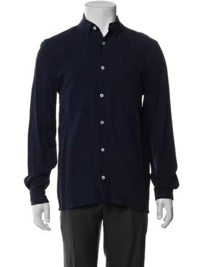 Pre-owned Séfr Long Sleeve Dress Shirt In Blue