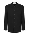 Séfr Wes Shirt Perforated Long-sleeve Shirt In Black