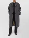 Séfr Long Wool Blend Coat Single Breasted In Gray