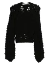 Séfr Luna Open-knit Sweater In Black