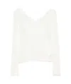 Séfr Maeve Open V-neck Wool Knit In White