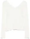 Séfr Maeve Open V-neck Wool Knit In White