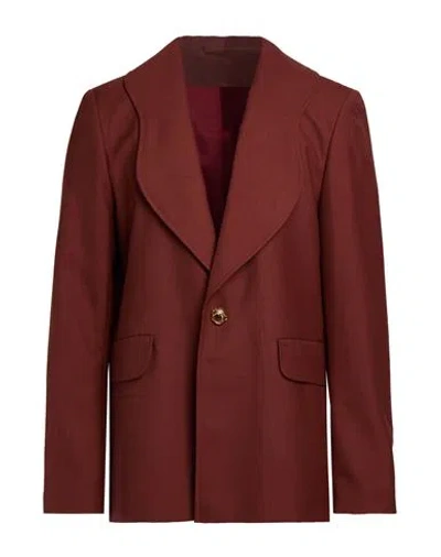 Séfr Man Blazer Brick Size M Polyester, Wool In Red