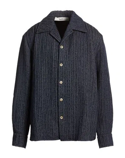 Séfr Man Overcoat & Trench Coat Midnight Blue Size L Cotton, Elastane