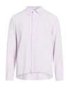 Séfr Man Shirt Lilac Size Xl Viscose, Wool In Purple