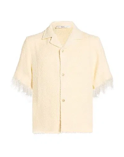 Séfr Man Shirt Pastel Yellow Size L Viscose, Cotton In Neutral