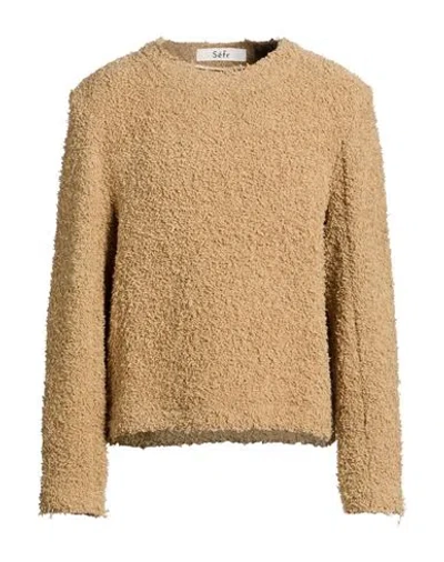 Séfr Man Sweater Camel Size S Virgin Wool, Polyamide, Elastane In Beige