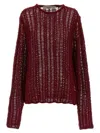 Séfr Textured Open-knit Sweater With Relaxed Fit In Maroon