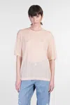 Séfr Mateo T-shirt In Beige Acrylic In Pink