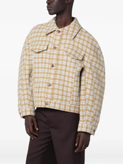 Séfr Matthieu Checked Wool Shirt Jacket In Multi