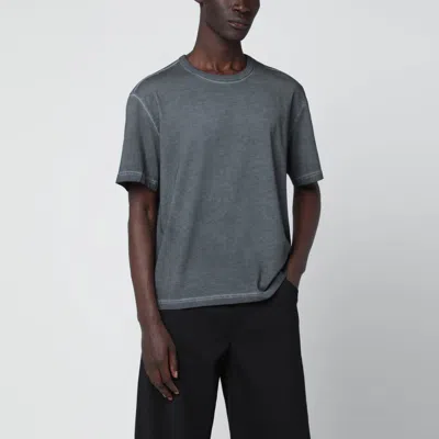 Séfr Mauro Black Washed-effect T-shirt In Organic Cotton In Gray