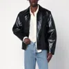 Séfr Shiny Black Zip-up Jacket In Eco-leather In Black