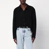 Séfr Wes Shirt Perforated Long-sleeve Shirt In Black