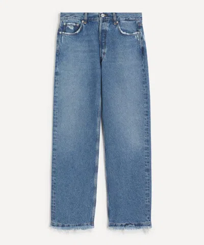 Séfr Sefr Mens Frayed Cut Jeans In Blue