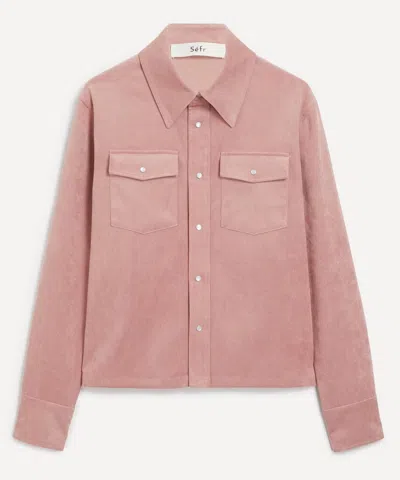Séfr Sefr Mens Maurice Machweo Cord Overshirt In Pink