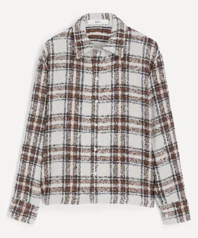 Séfr Sefr Mens Ojai Riverbend Check Shirt In Brown