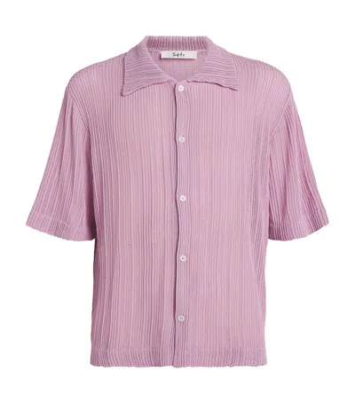 Séfr Mesh Short-sleeve Julian Shirt In Pink