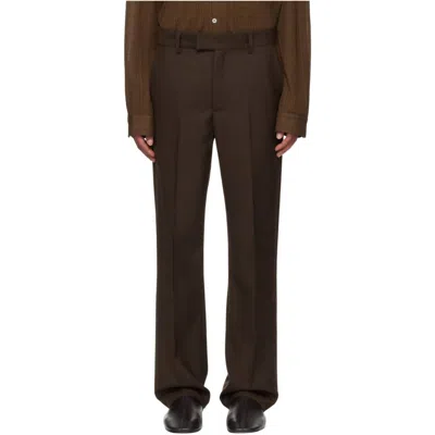 Séfr Mike Suit Trouser Pants In Sludge Brown Wool